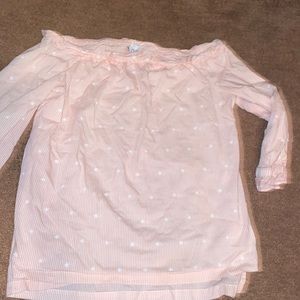 ELLE pink and white blouse with little flowers long sleeve